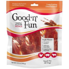 Healthy Hide Good'n' Fun Triple Flavor Wings Chicken, Pork and Beef Hide