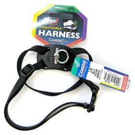 Coastal Pet Size Right Adjustable Nylon Harness  Black  X Small (Girth Size 10"