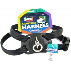 Coastal Pet Size Right Nylon Adjustable Harness  Black  Small (Girth Size 18"