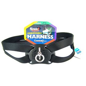 Coastal Pet Size Right Nylon Adjustable Harness  Black  Large (Girth Size 28"