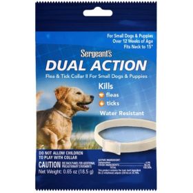 Sergeants Dual Action Flea and Tick Collar II for Small Dogs and Puppies Neck Size 15"