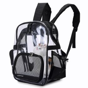 Transparent Pet Backpack Carrier for Small Dog, Breathable Mesh Window Travel Carrier Bag, Weight up to 10lbs