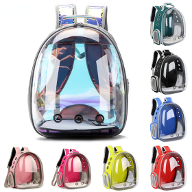 Breathable Portable Pet Carrier Bag Outdoor Travel backpack for dog, Transparent Space pet Backpack (Color: black, size: AS Pic)