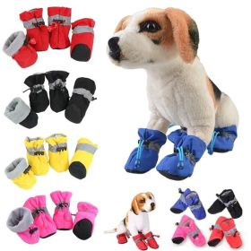 Pet Dog shoes Waterproof Anti-slip boots sizes 1-7 (Color: Yellow, size: 6)