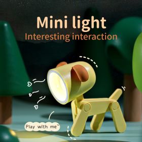 Mini Cute Animal Pet Dogs Designer Led Night Light Table Lamp Kids Toys Gifts For Christmas (Color: Green)