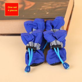 Pet Dog shoes Waterproof  Anti-slip boots sizes 1-7 (Color: Blue, size: 4)