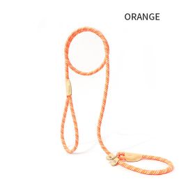 Dog Rope Pet Pulling Rope Puppy Strap Traction Rope Heavy Duty Belt Large Dog Leash Dog Collar Strap Dog Training Pet Harness Hands-Free Leash For Sma (Color: orange, size: 1.5x1)