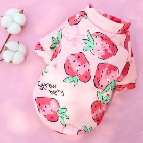 Dog Sweatshirt/Coat; Novelty and Christmas Warm Pet Sweatshirt; Multiple colors & sizes (Color: Pink Strawberry, size: S for 1.5-2.5kg)